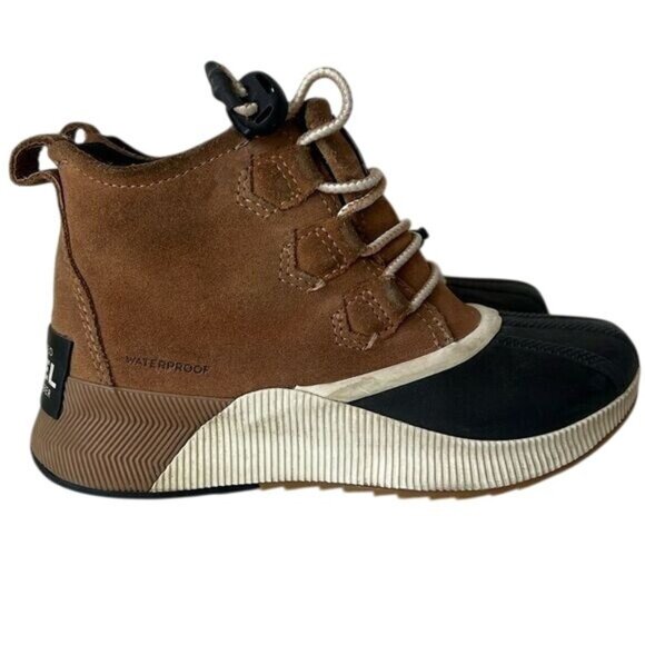 Sorel Other - Sorel Womens Waterproof Suede & Rubber Lace-Up Boots Size 3.5 US Brown/Black